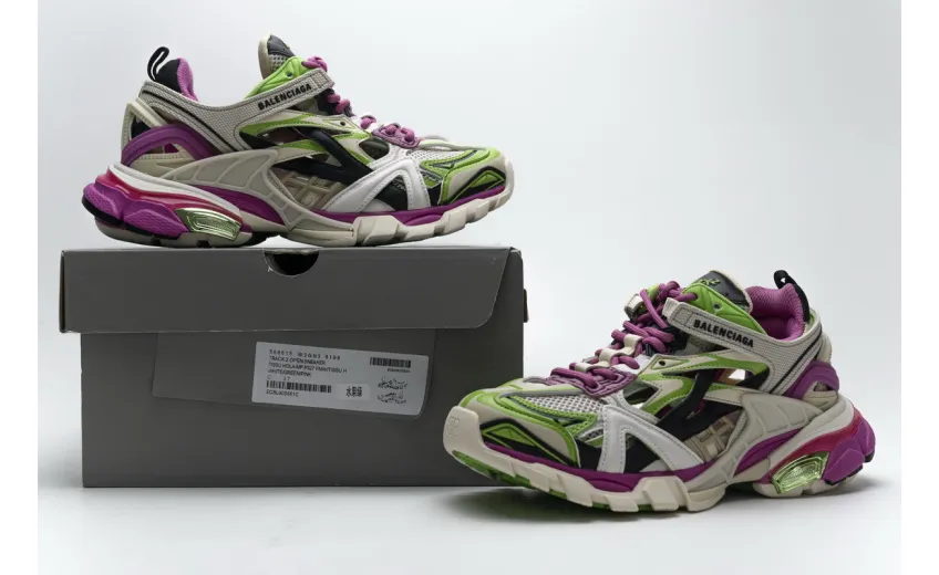  Balenciaga Track 2 Sneaker White Green Pink 568615 W2GN3 9199 