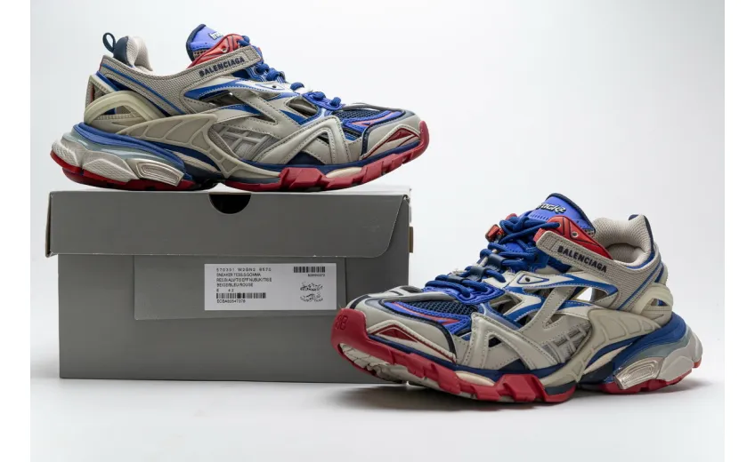  Balenciaga Track 2 Sneaker Beige Blue 570391 W2GN2 8570 