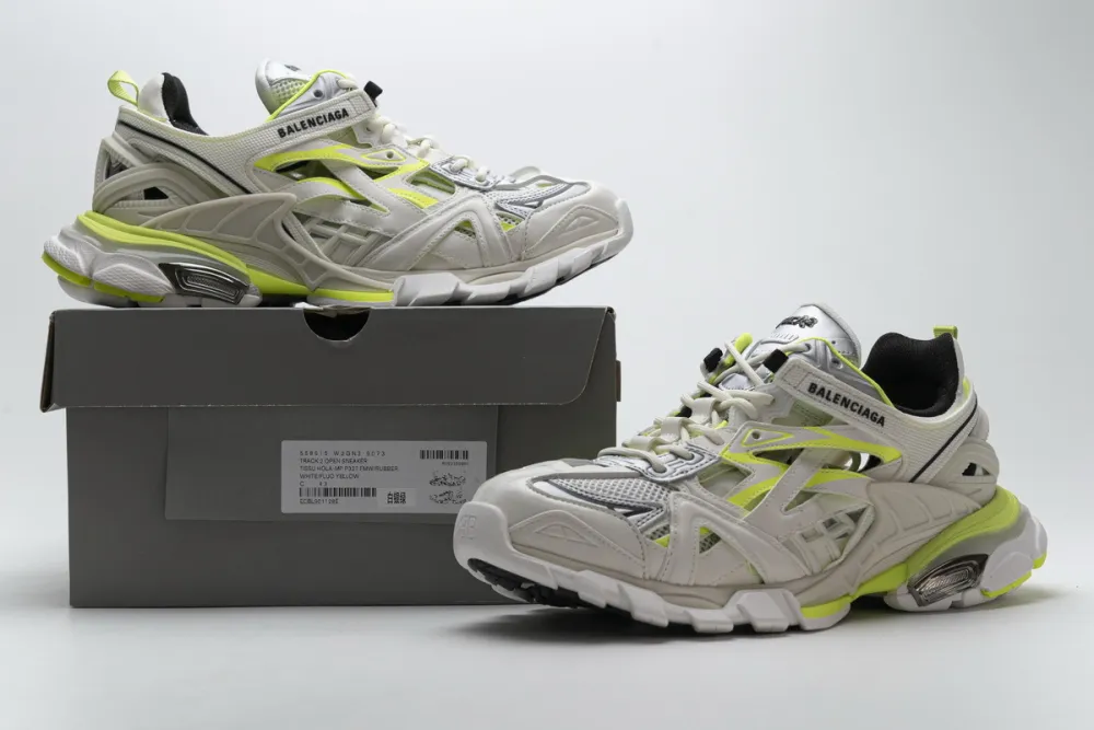  Balenciaga Track 2 Sneaker White Fluo Yellow 568515 W2ON3 9073 