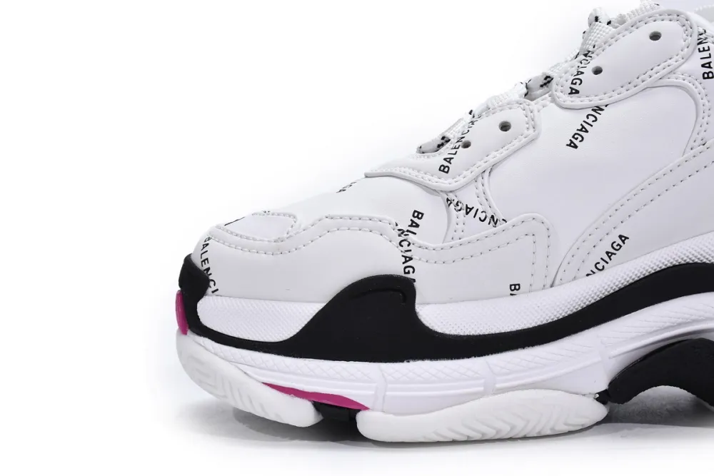 Balenciaga Triple S Letter White Rose Red 524039 W2FA4 9155 