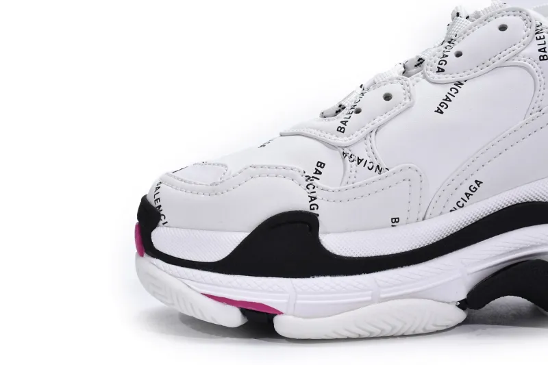  Balenciaga Triple S Letter White Rose Red 524039 W2FA4 9155 