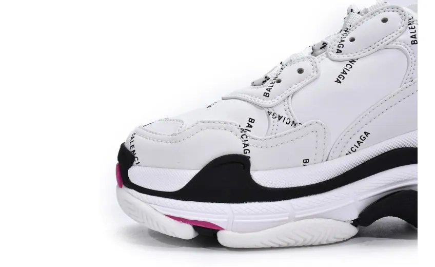  Balenciaga Triple S Letter White Rose Red 524039 W2FA4 9155 