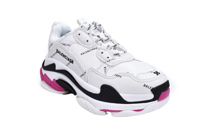  Balenciaga Triple S Letter White Rose Red 524039 W2FA4 9155 