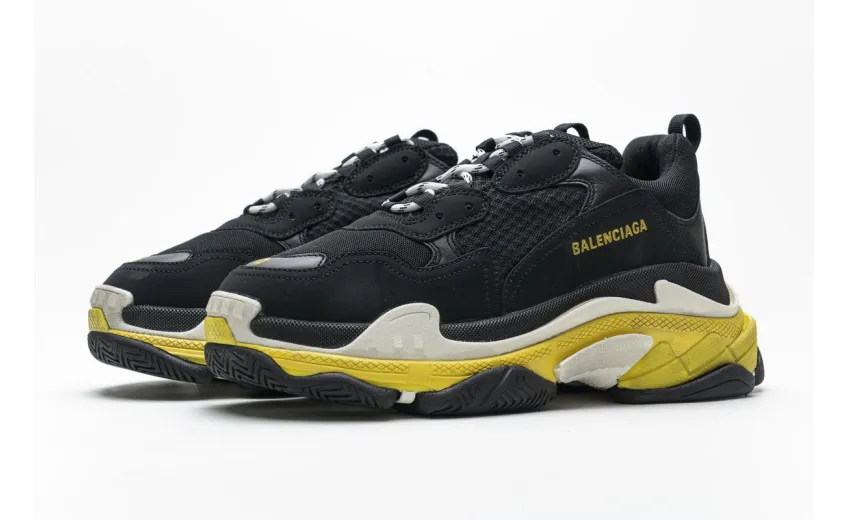  Balenciaga Triple S Black Yellow 483513 W06E1 1078