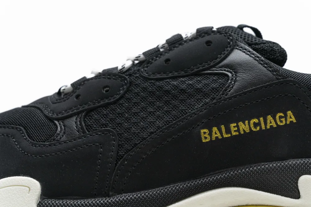  Balenciaga Triple S Black Yellow 483513 W06E1 1078