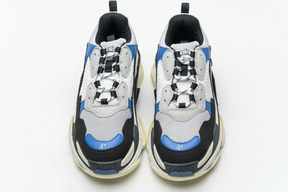  Balenciaga Triple S Black Grey Blue 541624 W06E2 7080 