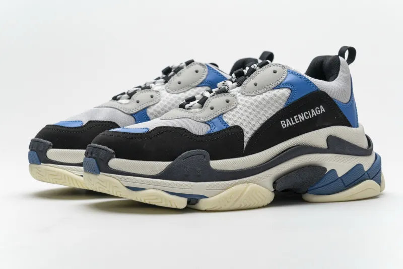  Balenciaga Triple S Black Grey Blue 541624 W06E2 7080 