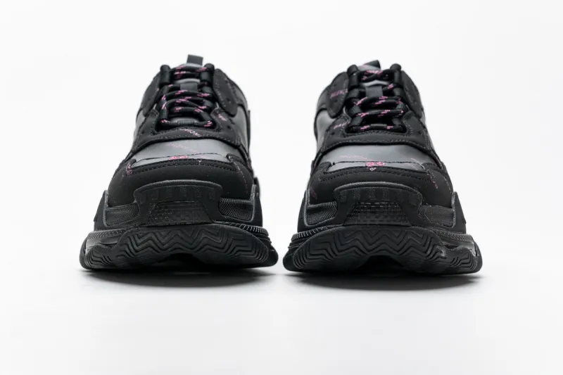  Balenciaga Triple S Letter Black Pink 524039 W2FA1 7635