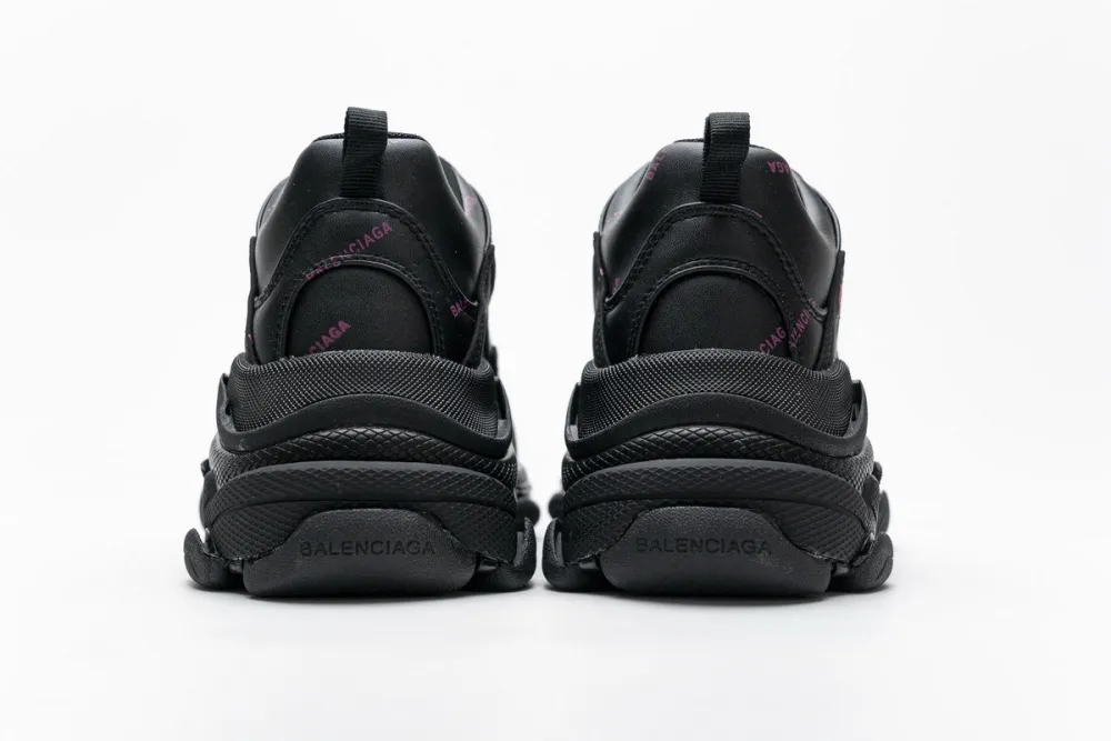  Balenciaga Triple S Letter Black Pink 524039 W2FA1 7635