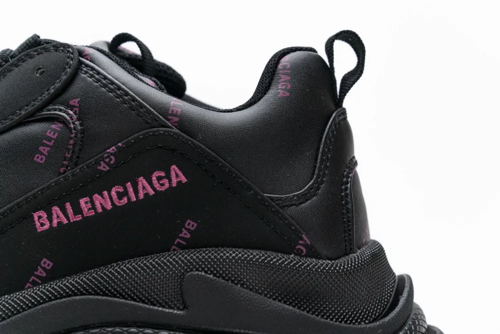  Balenciaga Triple S Letter Black Pink 524039 W2FA1 7635