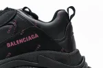  Balenciaga Triple S Letter Black Pink 524039 W2FA1 7635