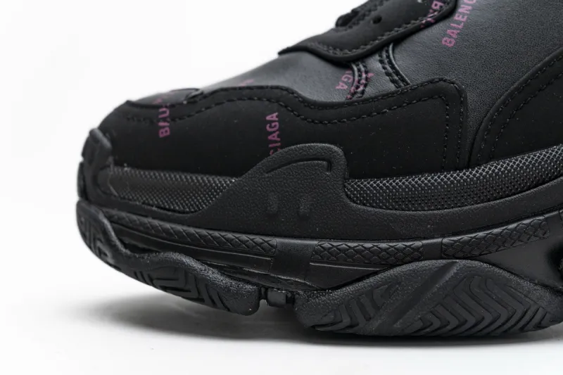  Balenciaga Triple S Letter Black Pink 524039 W2FA1 7635