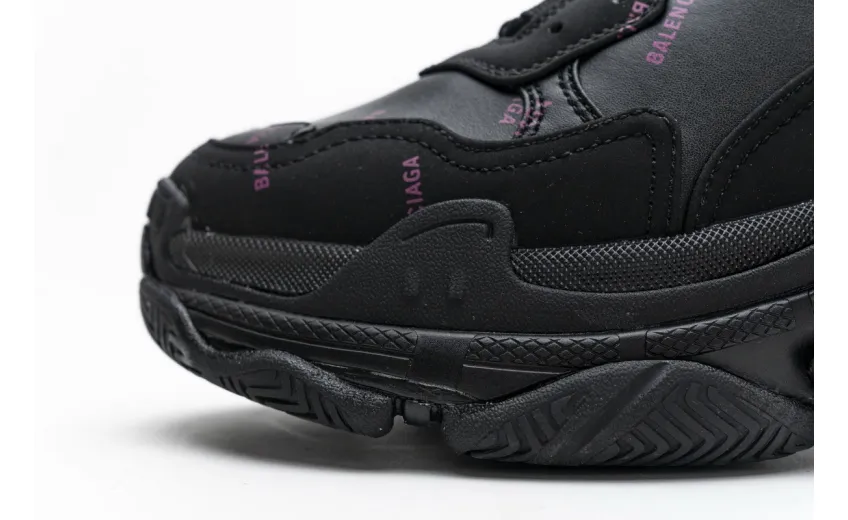  Balenciaga Triple S Letter Black Pink 524039 W2FA1 7635