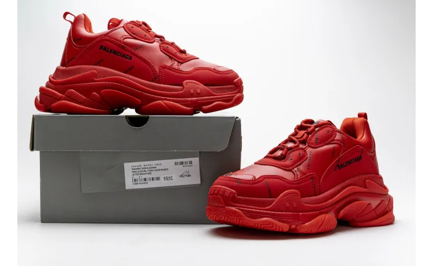  Balenciaga Triple S Letter Bright Red 524039 W2FA1 7632