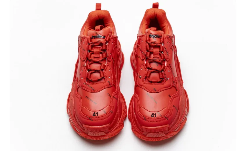  Balenciaga Triple S Letter Bright Red 524039 W2FA1 7632