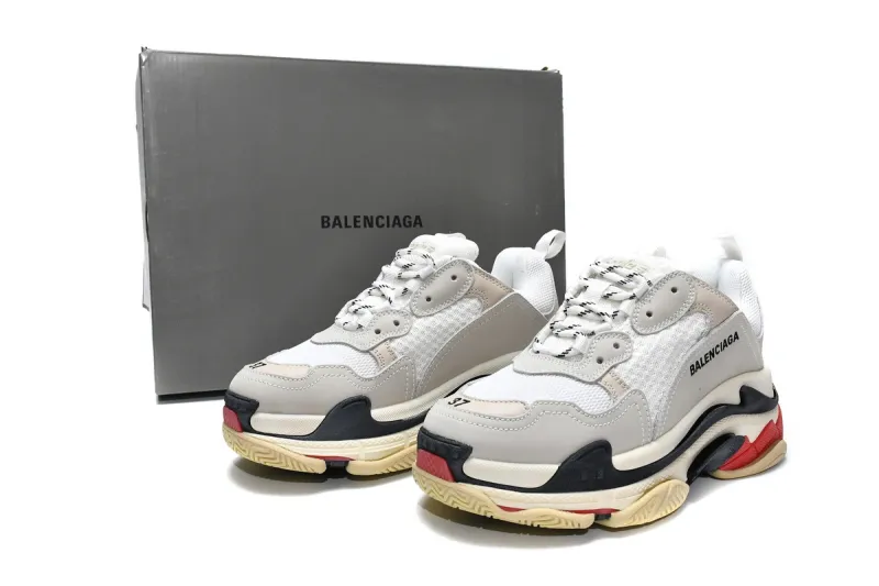  Balenciaga Triple S White Dark Grey Red 524037 W09E1 9000