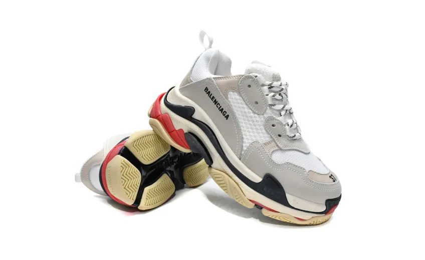  Balenciaga Triple S White Dark Grey Red 524037 W09E1 9000