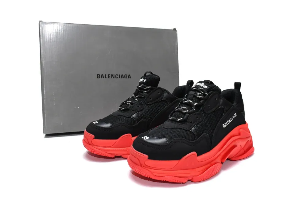  Balenciaga Triple S Black Dark Red 536737 W2FZ1 1060