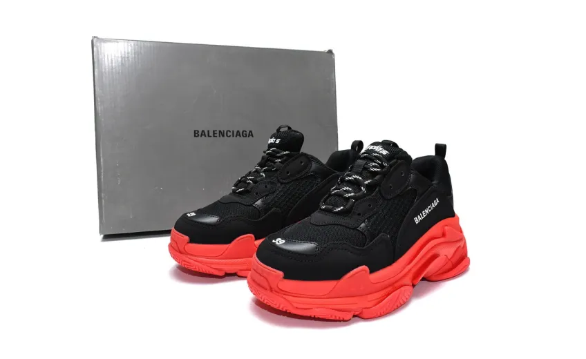 Balenciaga Triple S Black Dark Red 536737 W2FZ1 1060