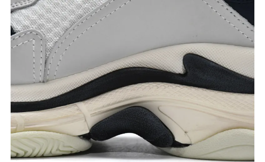  Balenciaga Triple S White Dark Blue 534217 W09E1 9000