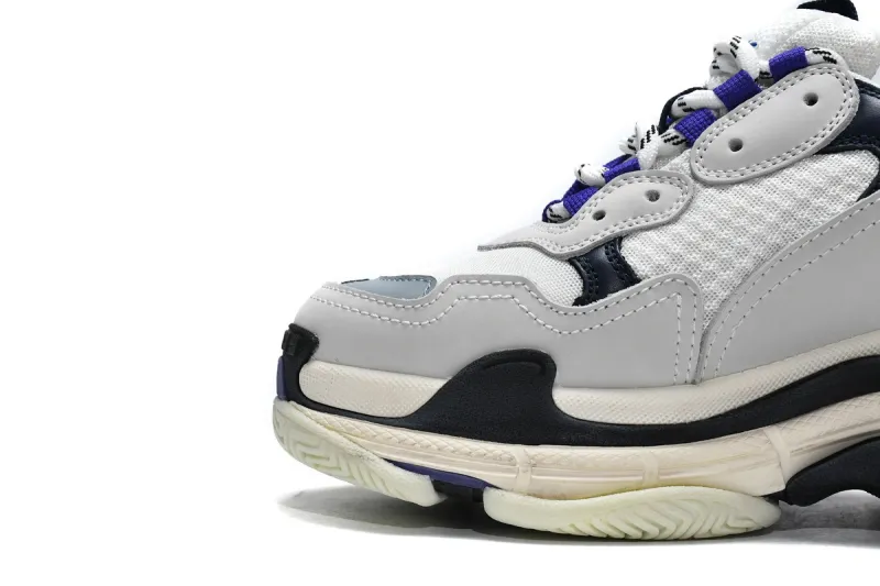  Balenciaga Triple S White Dark Blue 534217 W09E1 9000