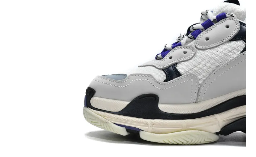  Balenciaga Triple S White Dark Blue 534217 W09E1 9000