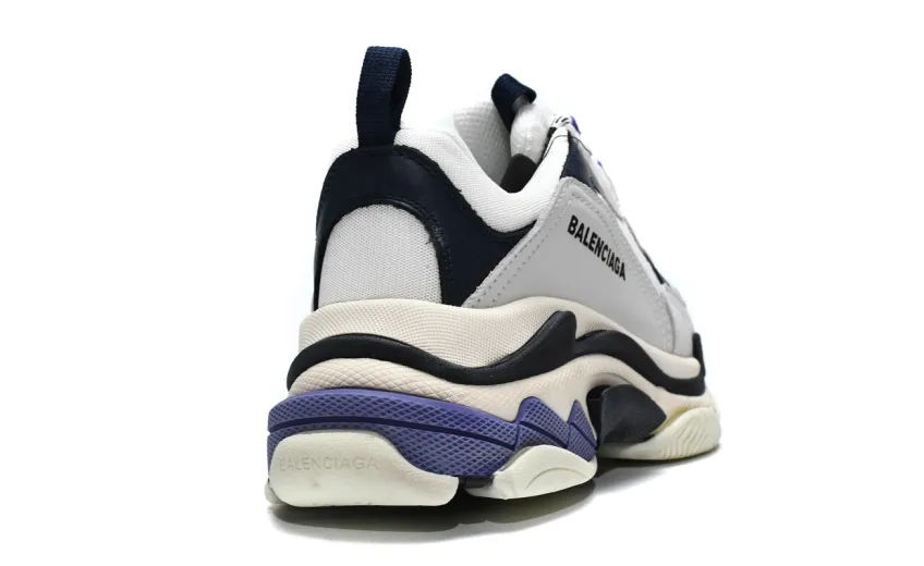  Balenciaga Triple S White Dark Blue 534217 W09E1 9000