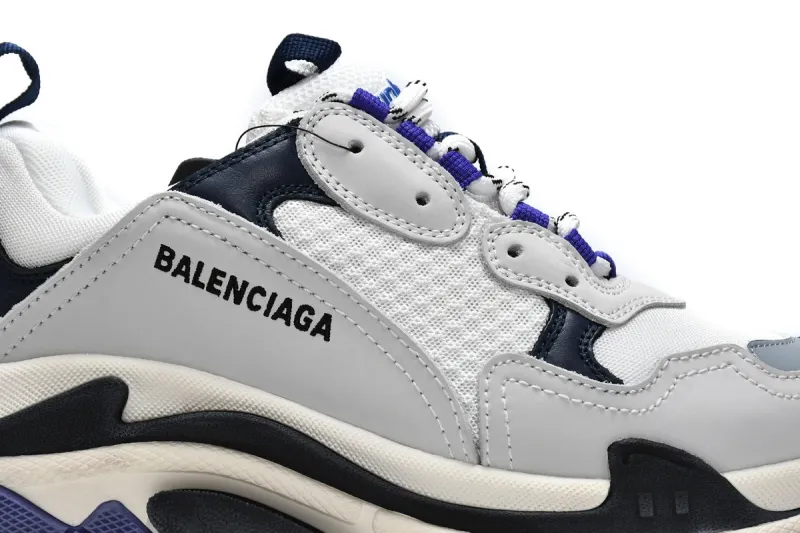  Balenciaga Triple S White Dark Blue 534217 W09E1 9000