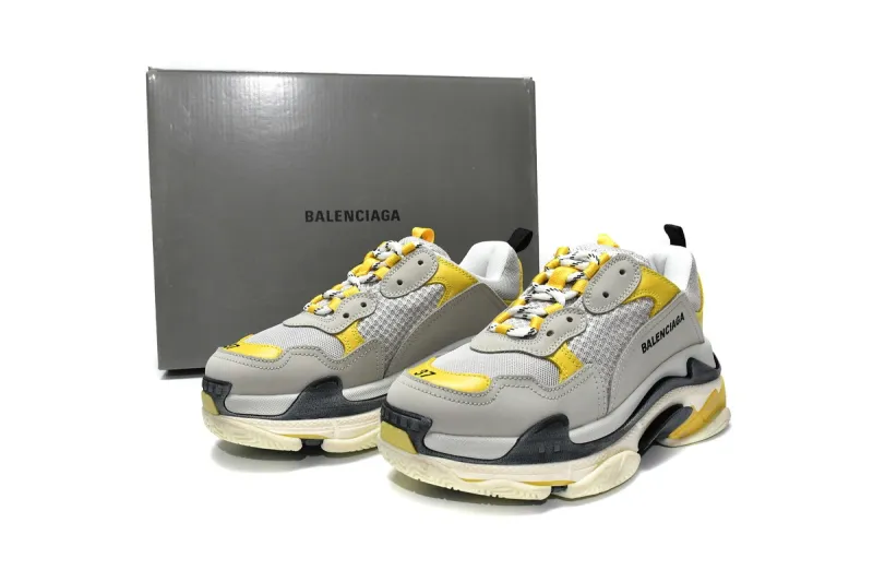  Balenciaga Triple S Grey Yellow 524037 W0E1 9000