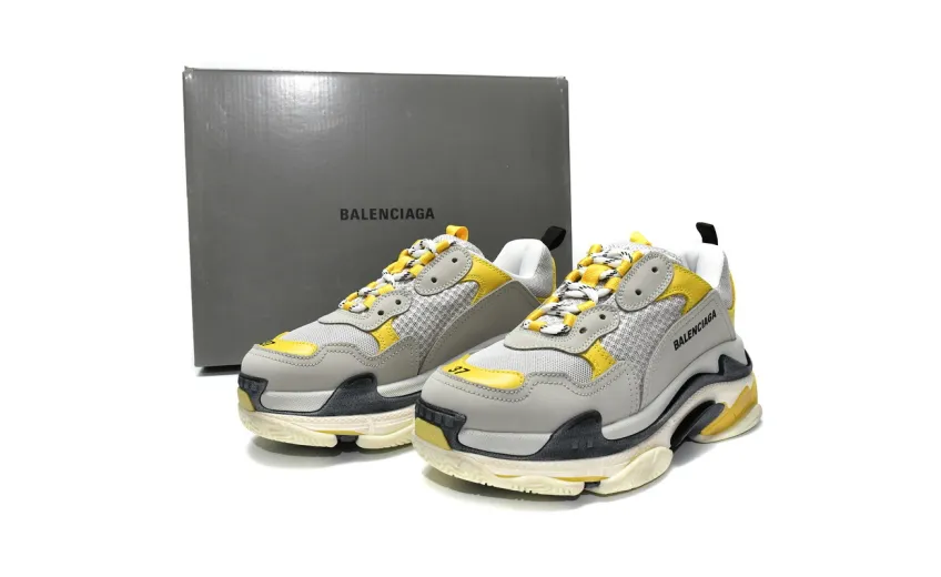  Balenciaga Triple S Grey Yellow 524037 W0E1 9000