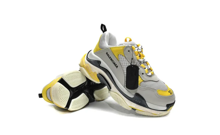  Balenciaga Triple S Grey Yellow 524037 W0E1 9000