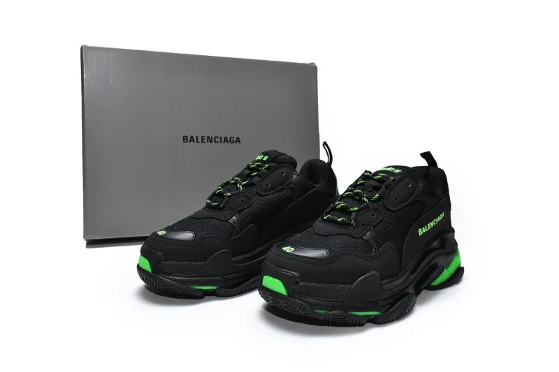  Balenciaga Triple S Black Green 544355 W09ON 1045