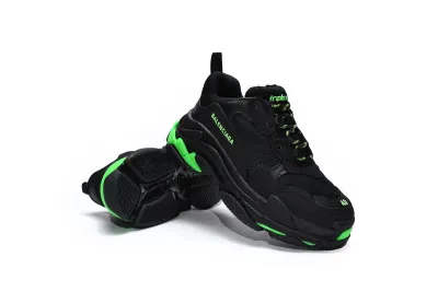  Balenciaga Triple S Black Green 544355 W09ON 1045 02