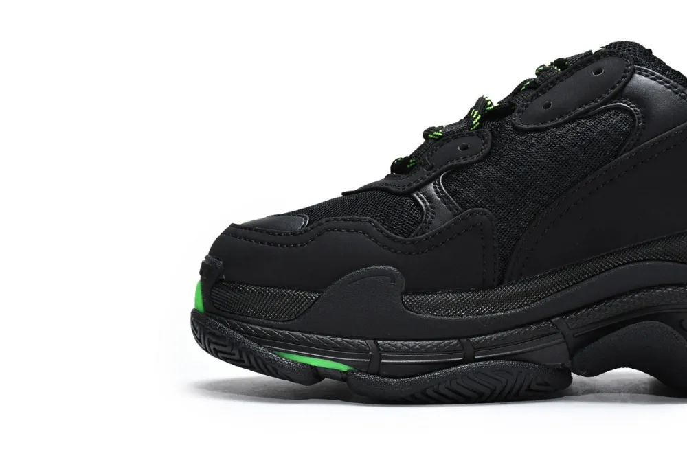  Balenciaga Triple S Black Green 544355 W09ON 1045