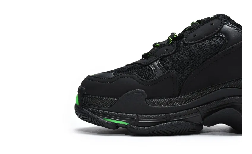  Balenciaga Triple S Black Green 544355 W09ON 1045