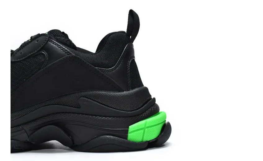  Balenciaga Triple S Black Green 544355 W09ON 1045