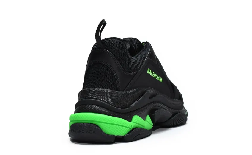  Balenciaga Triple S Black Green 544355 W09ON 1045