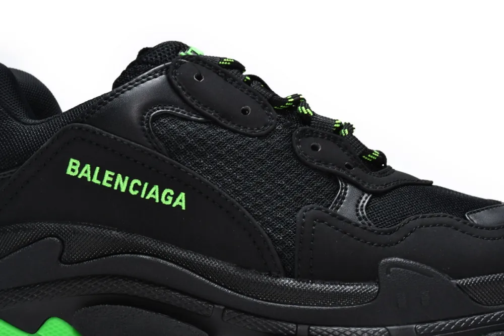  Balenciaga Triple S Black Green 544355 W09ON 1045
