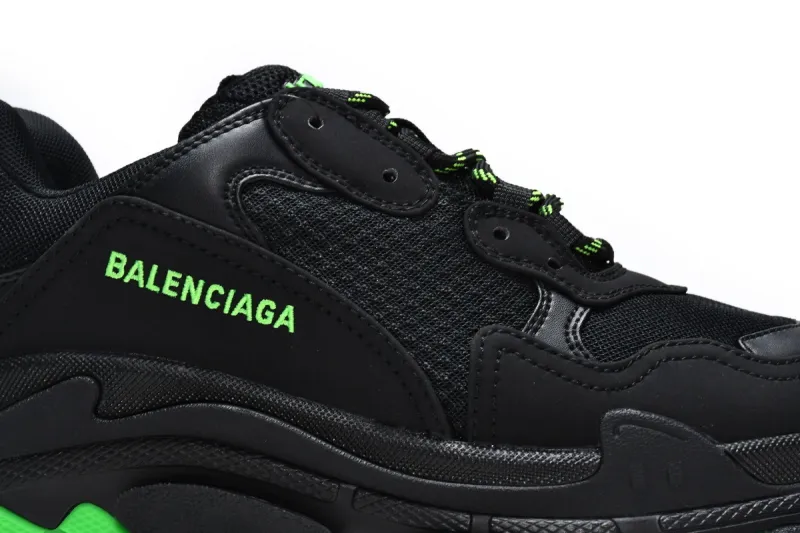  Balenciaga Triple S Black Green 544355 W09ON 1045