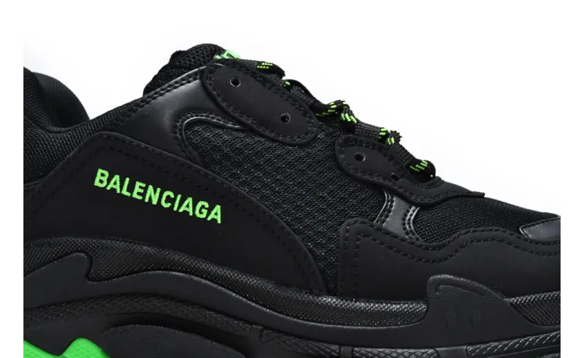  Balenciaga Triple S Black Green 544355 W09ON 1045