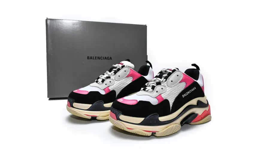  Balenciaga Triple S Black Pink 524039 W09O6 5671