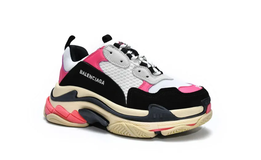  Balenciaga Triple S Black Pink 524039 W09O6 5671