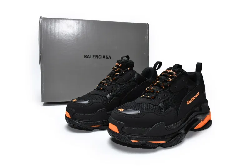  Balenciaga Triple S Black Orange 536737 W2FA1 9188