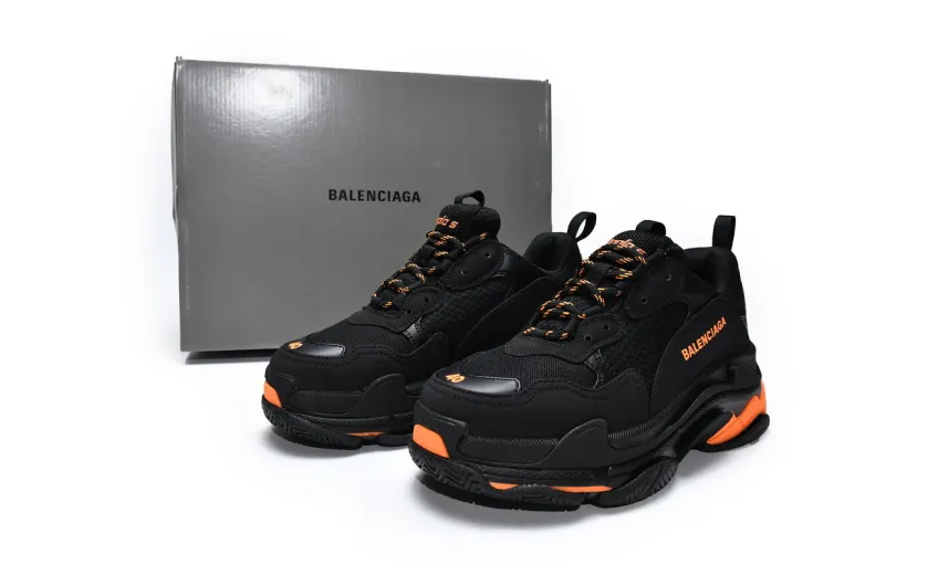  Balenciaga Triple S Black Orange 536737 W2FA1 9188
