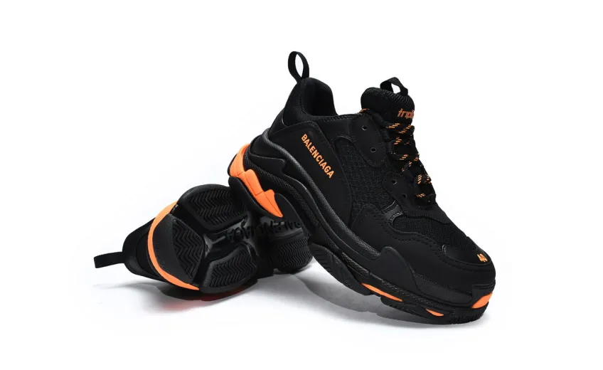  Balenciaga Triple S Black Orange 536737 W2FA1 9188
