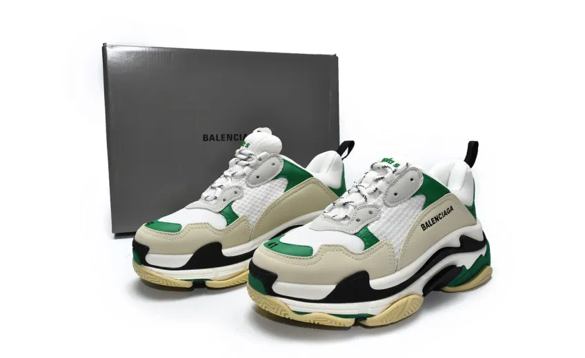  Balenciaga Triple S White Green 536737 W09O1 9090