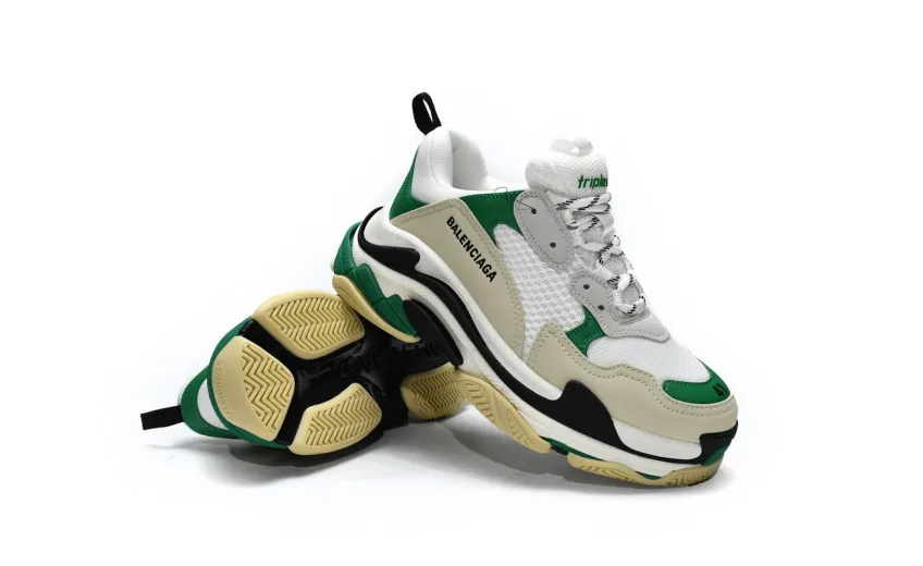  Balenciaga Triple S White Green 536737 W09O1 9090