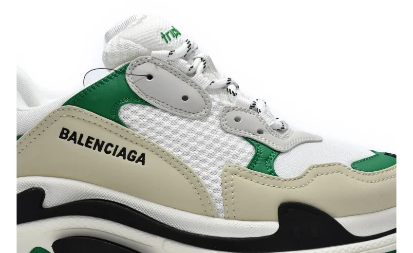  Balenciaga Triple S White Green 536737 W09O1 9090