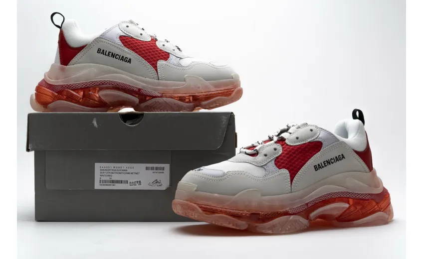  Balenciaga Triple S White Red 544351 W09E1 4552