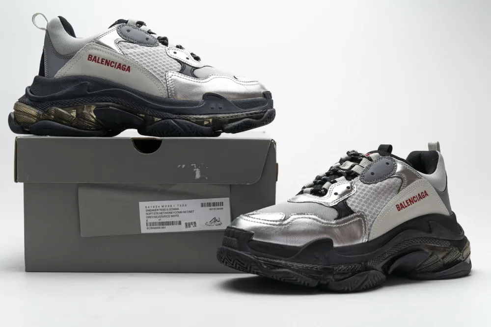  Balenciaga Triple S Black Silver 541624 W09E1 7320 